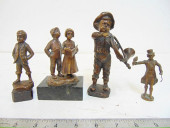 4 SMALL CABINET BRONZES, BOY W