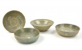 4 SMALL KOREAN CELADON WASHER,
