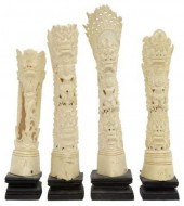 (4) SOUTHEAST ASIAN CARVED BON