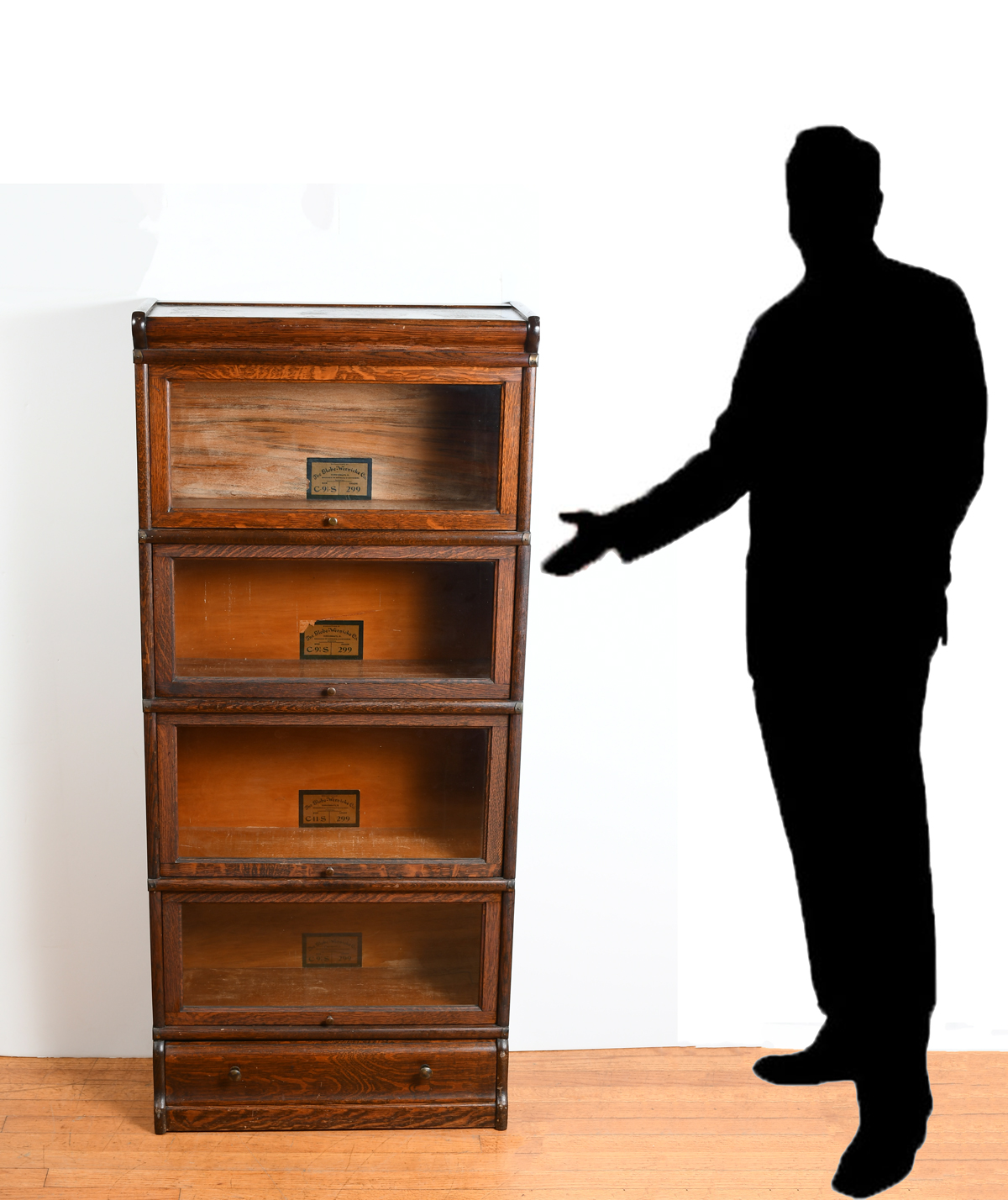 4 STACK GLOBE-WERNICKE BOOKCASE:
