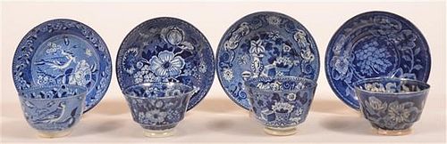 4 STAFFORDSHIRE BLUE TRANSFER