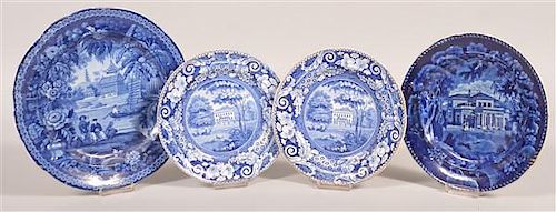 4 STAFFORDSHIRE BLUE TRANSFER