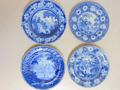 4 STAFFORDSHIRE PLATES, ONE DE