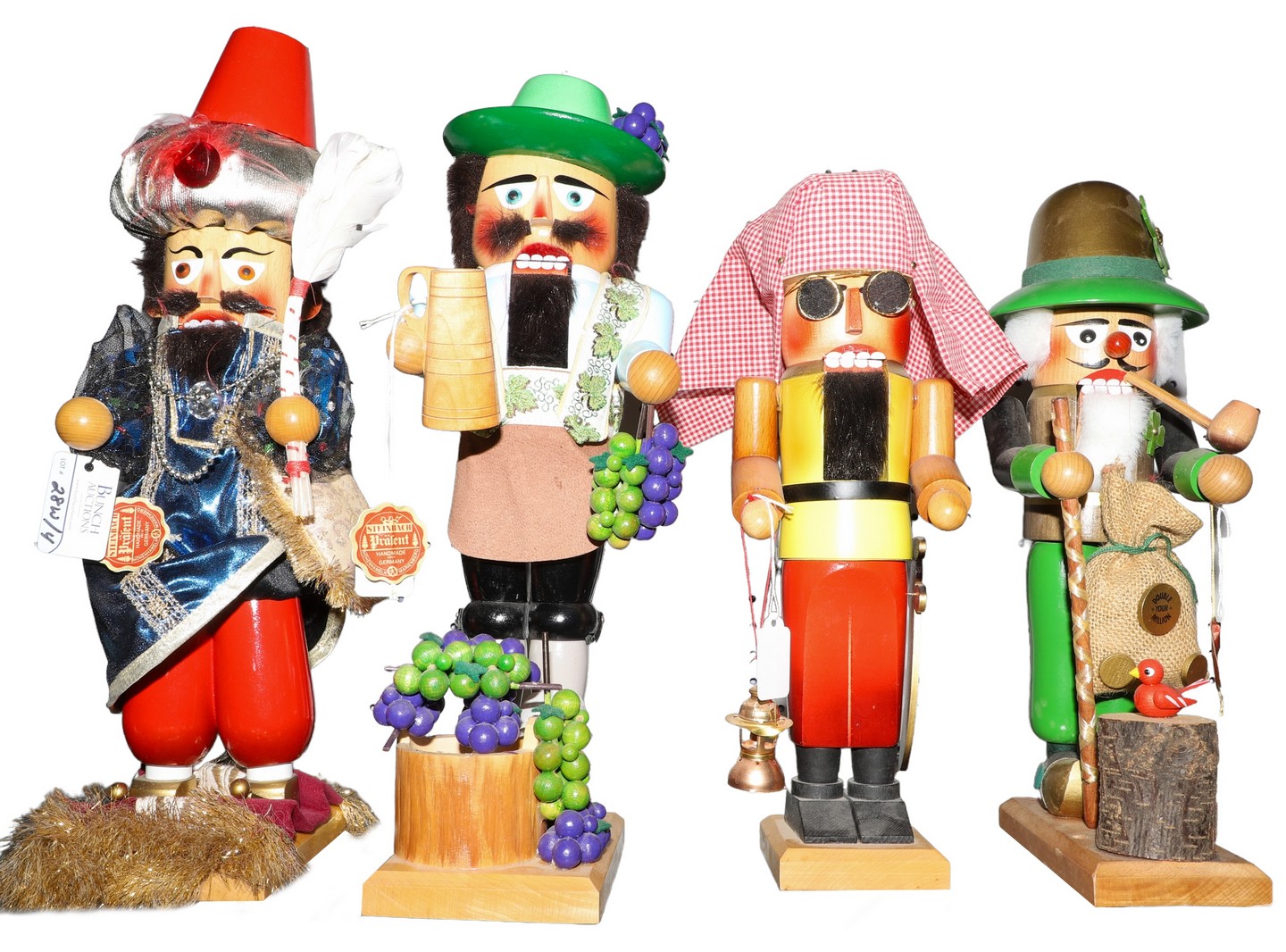 (4) Steinbach wood nutcrackers, c/o