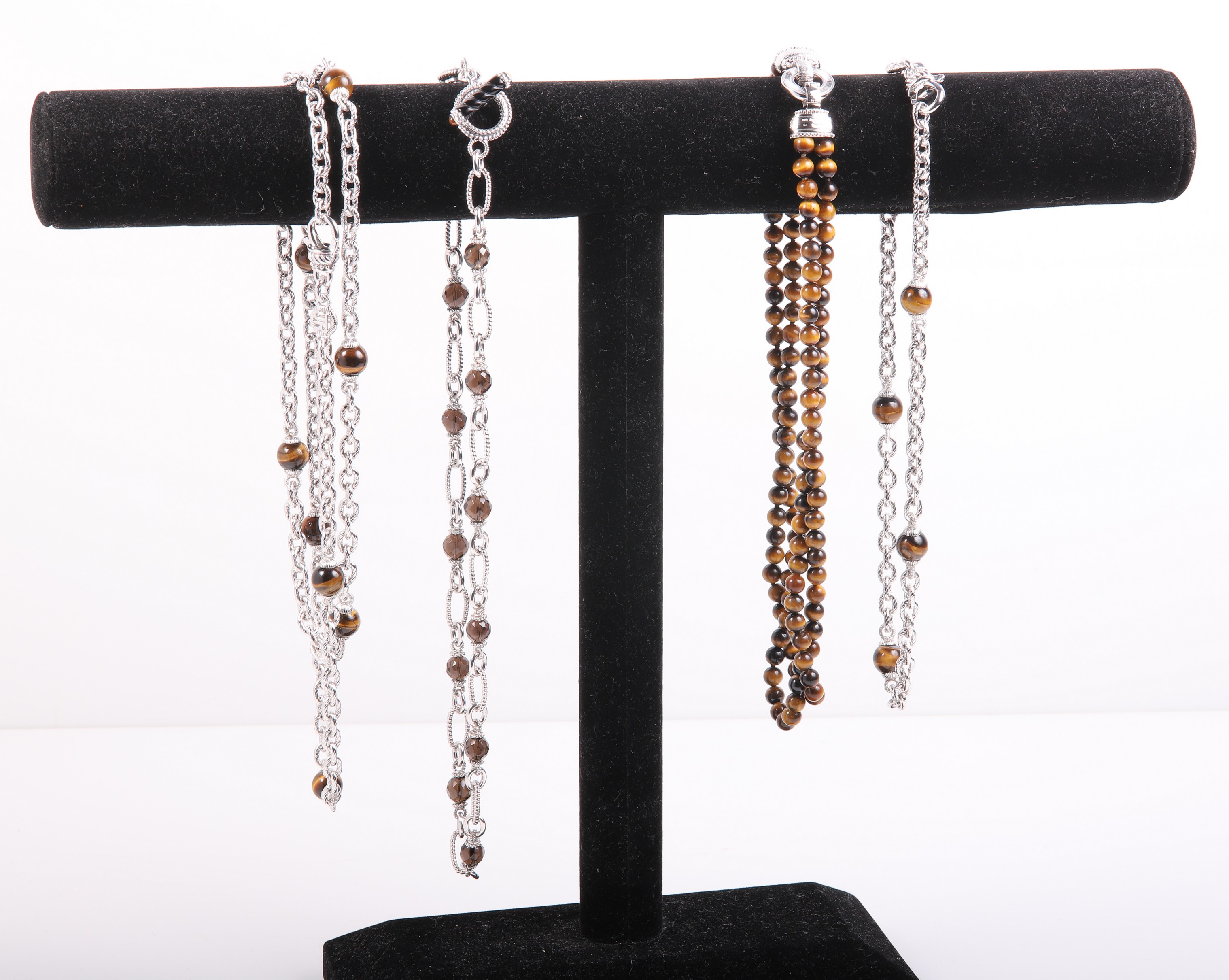 (4) Sterling and tigers eye