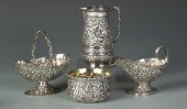 4 Sterling Repousse Pieces Han