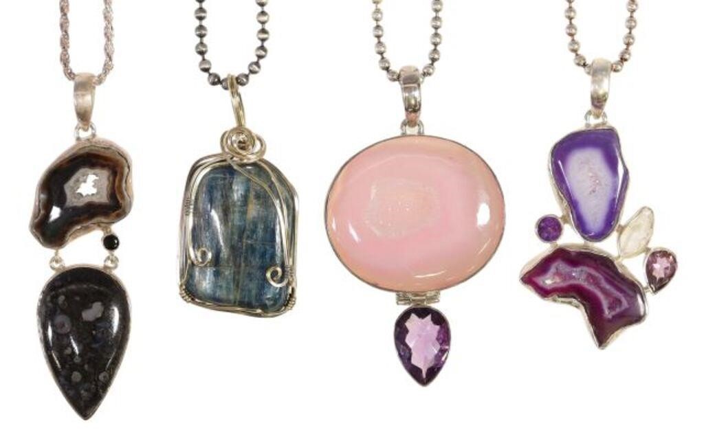 4) STERLING & SEMIPRECIOUS STONE