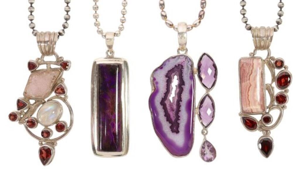 4) STERLING & SEMIPRECIOUS STONE