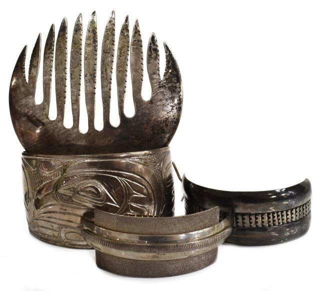 (4) STERLING & SILVER HAIR COMB,