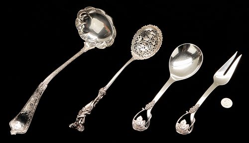 4 STERLING SILVER SERVING PIECES,