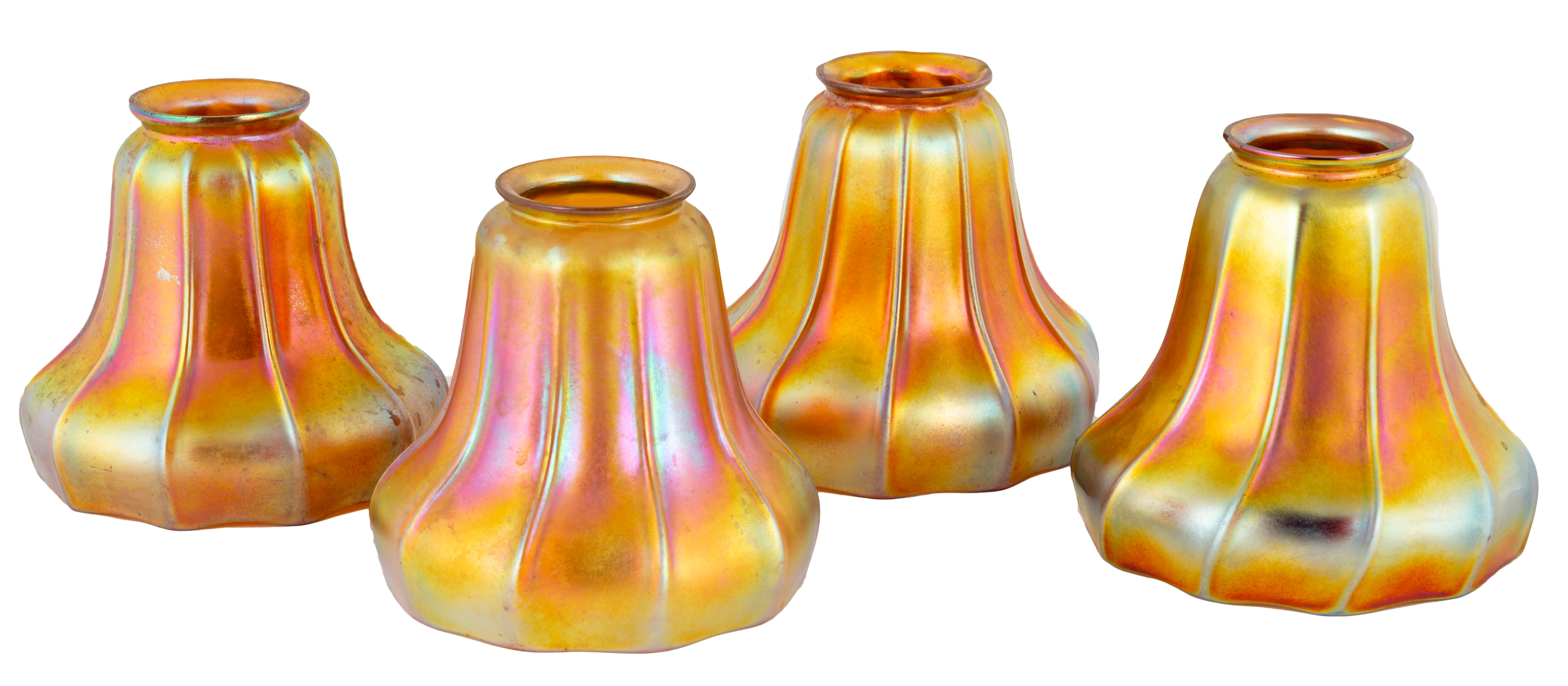 (4) STEUBEN ART GLASS SHADES