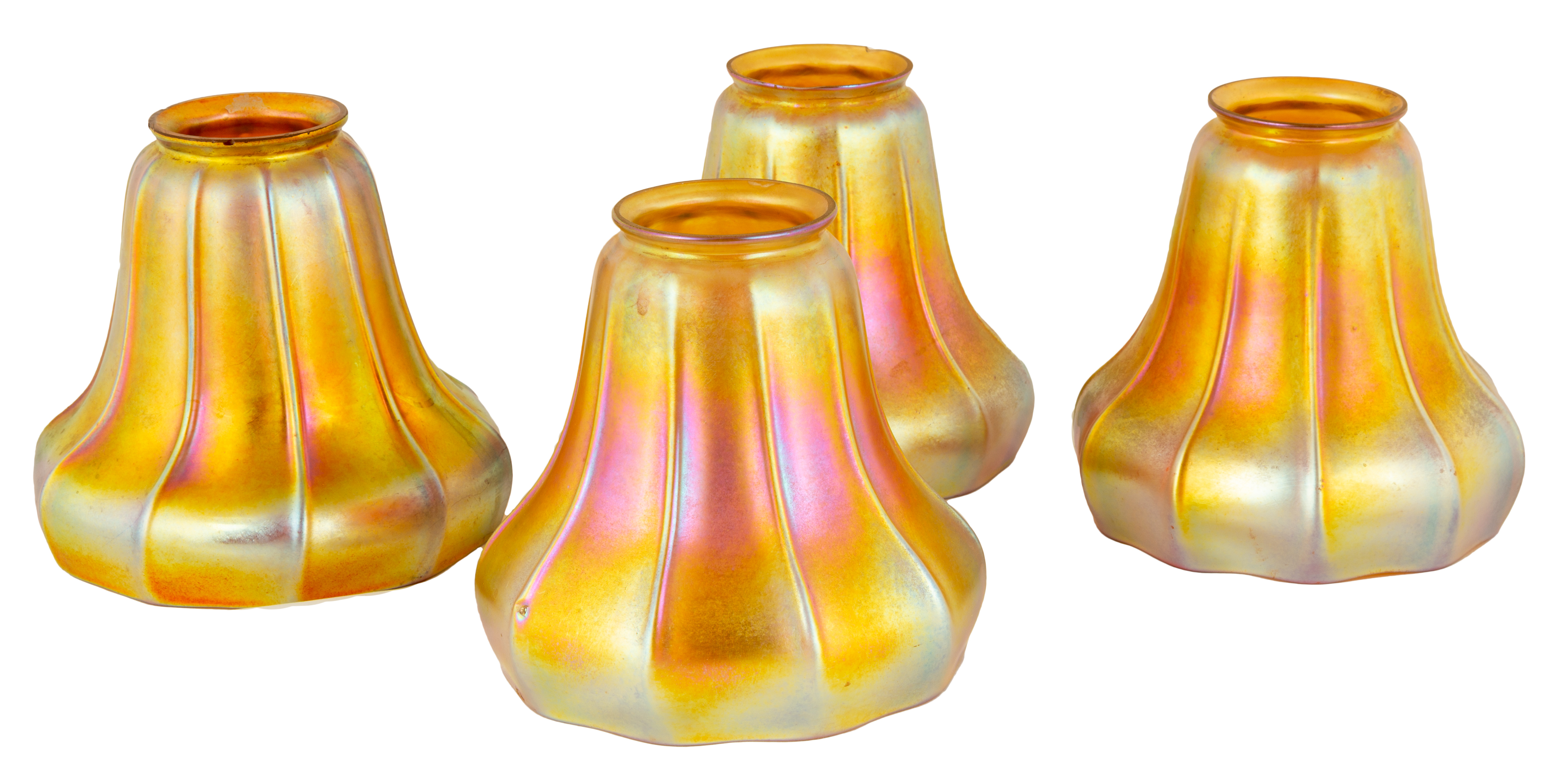 (4) STEUBEN ART GLASS SHADES