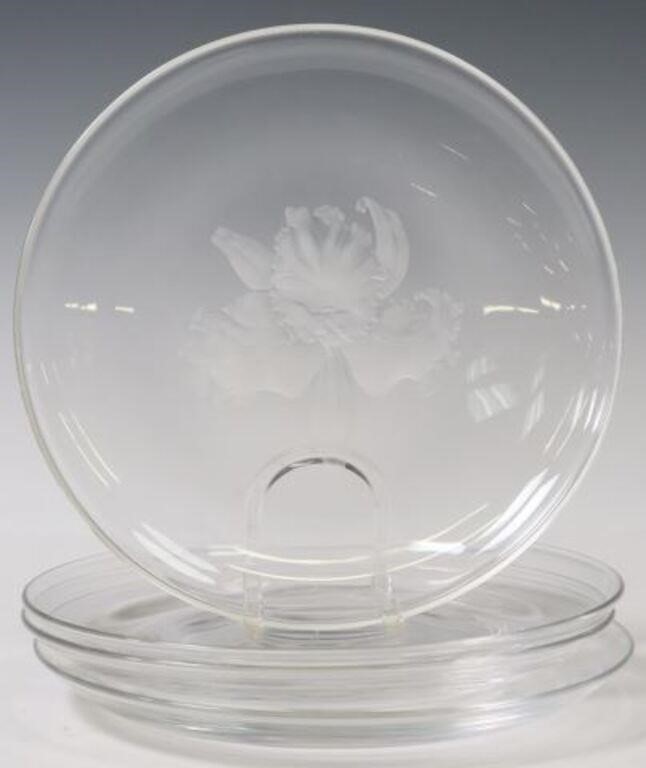 (4) STEUBEN COLORLESS ART GLASS