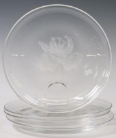 (4) STEUBEN COLORLESS ART GLAS