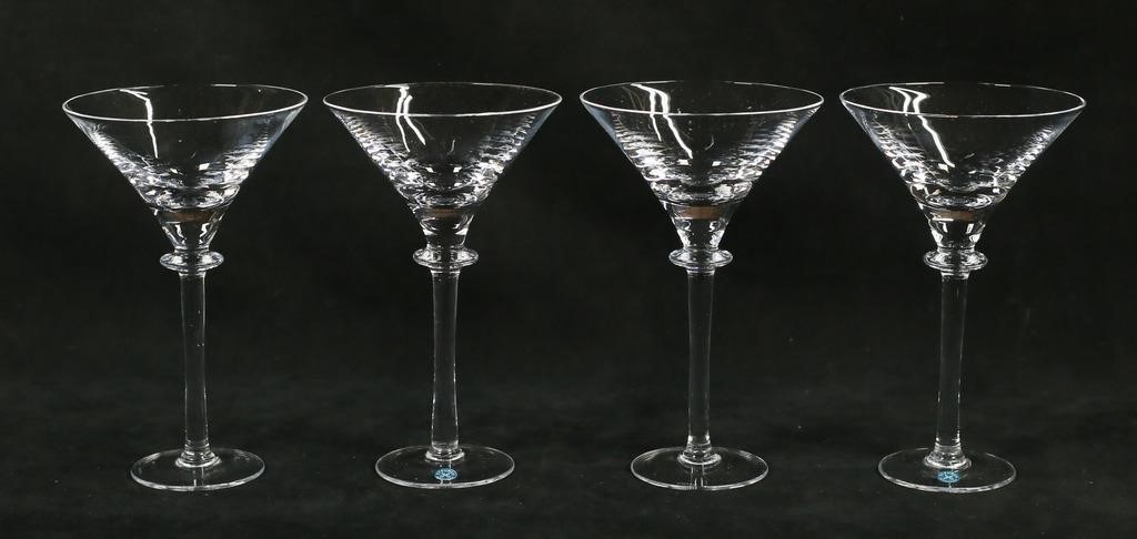 4 STEUBEN CRYSTAL MARTINI