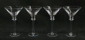 4 STEUBEN CRYSTAL MARTINI GLAS