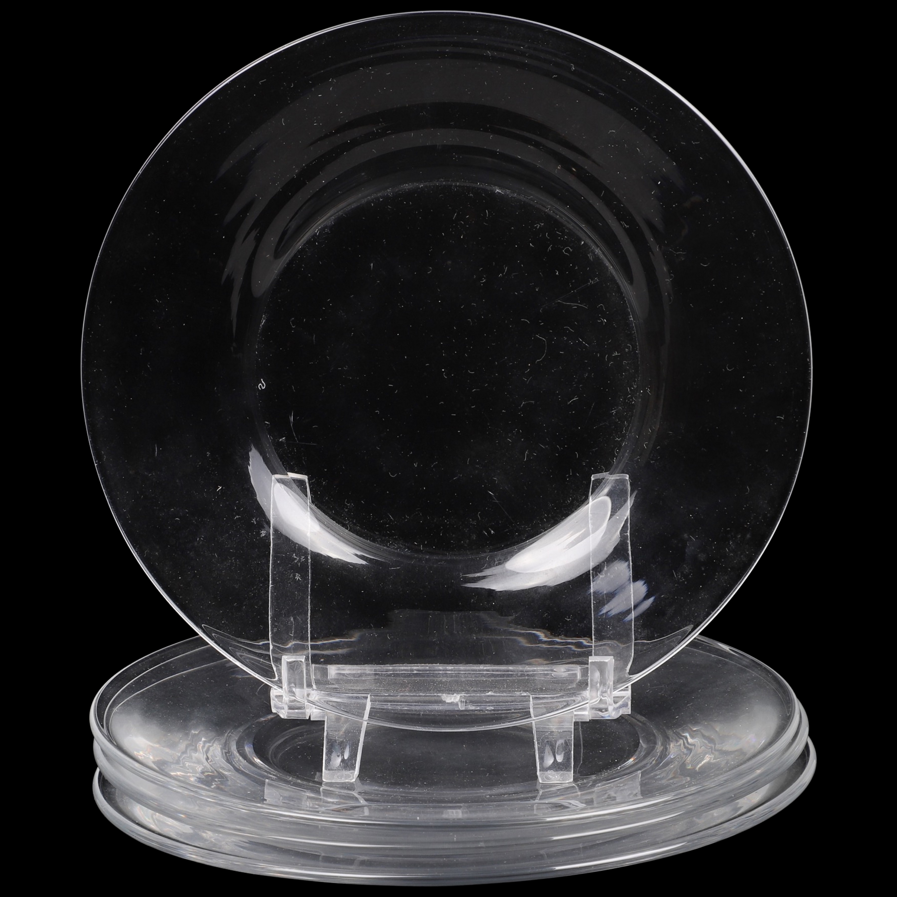 (4) Steuben glass plates, 6-1/8"