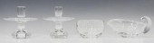 (4) STEUBEN GLASS SAUCE BOAT,