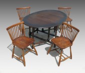 4 STICKLEY CHAIRS AND GATE LEG