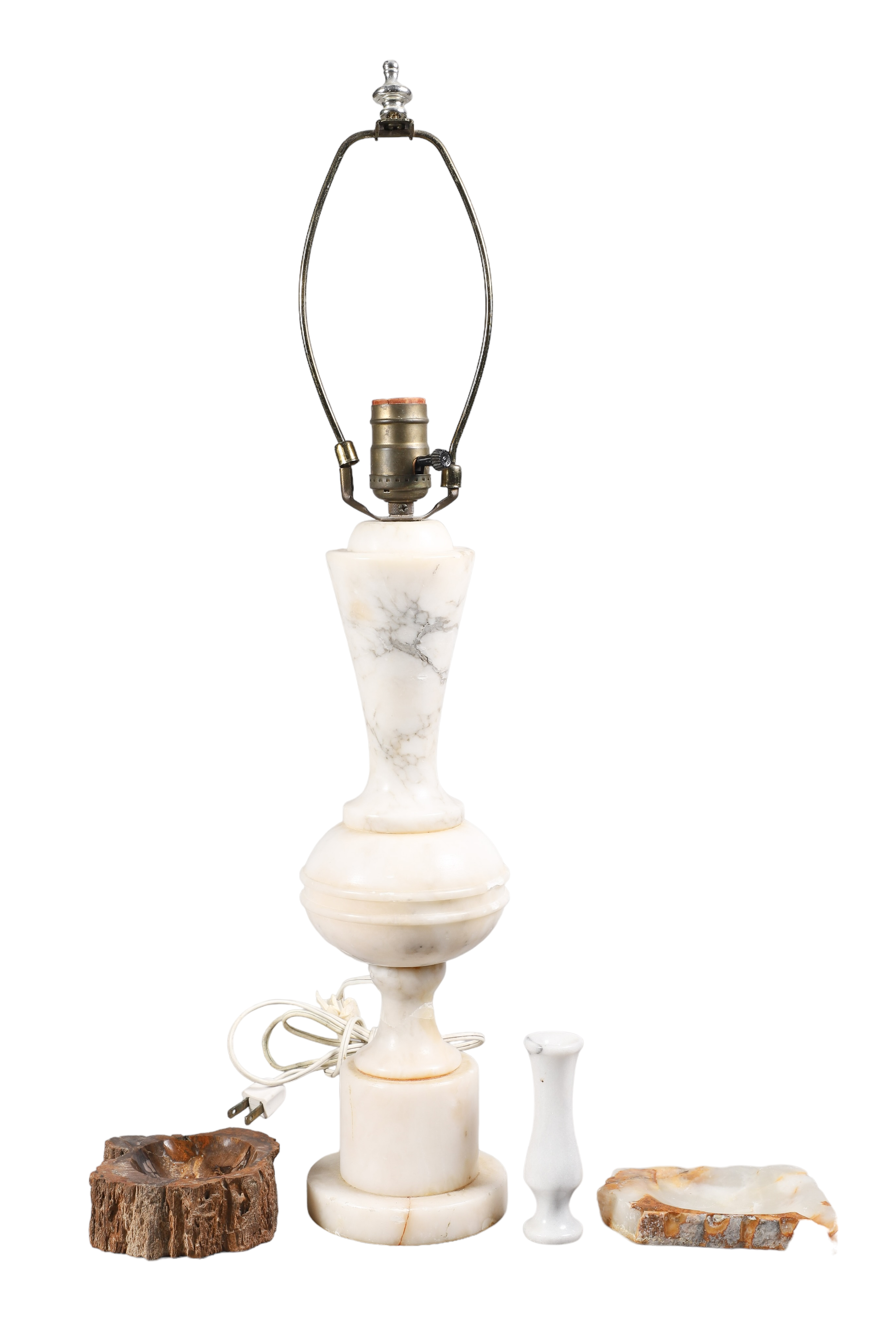 (4) Stone items, c/o alabaster