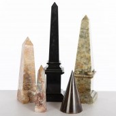 4 STONE OBELISKS AND A LACQUER