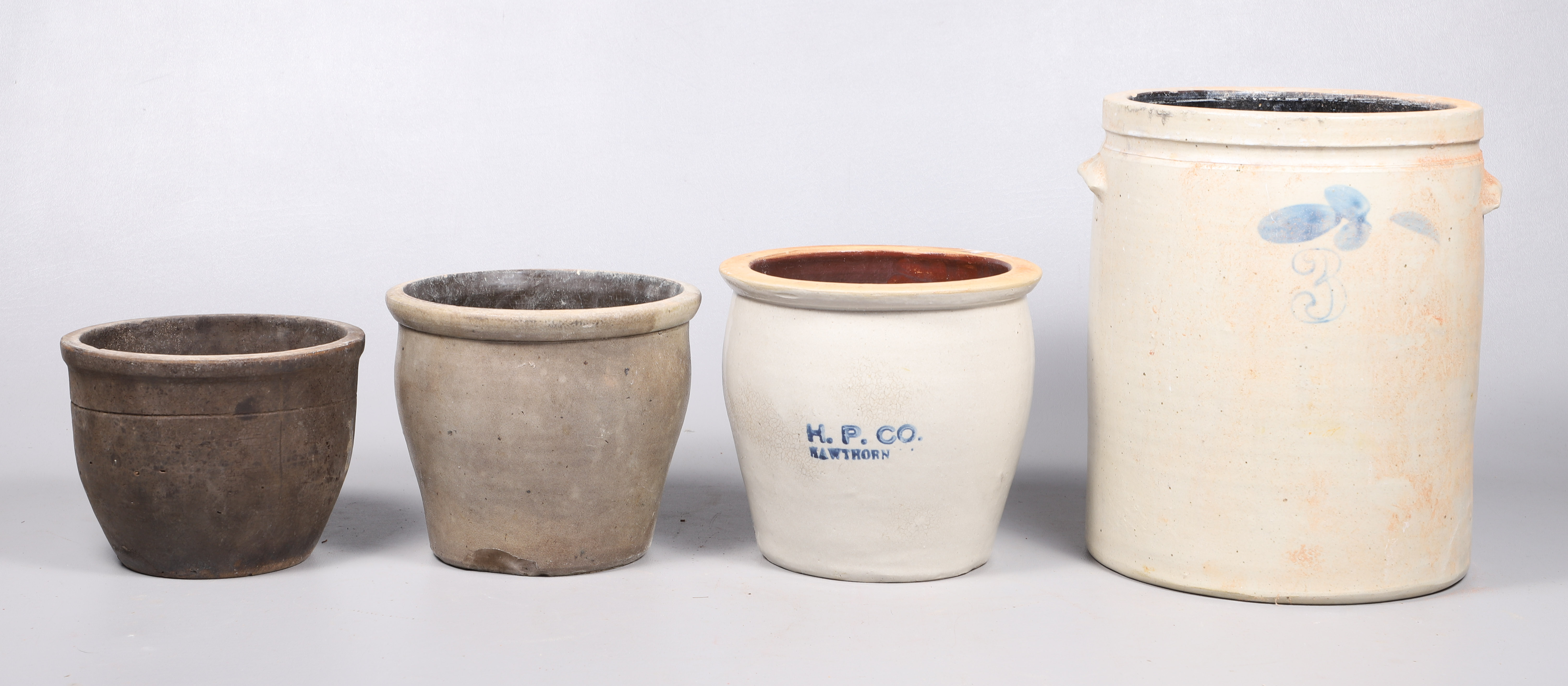 (4) Stoneware crocks and planters