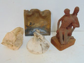 4 STUDIO POTTERY SCULPTURES, D