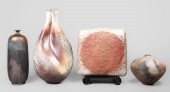 (4) Studio pottery vases to in