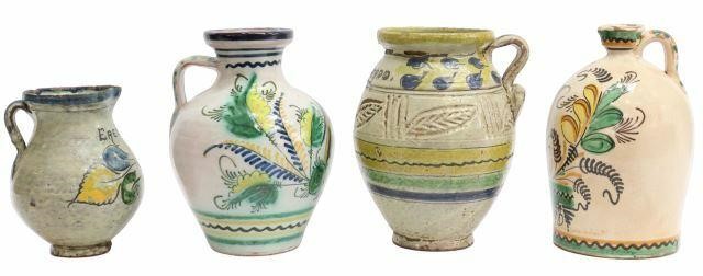 (4)  TALAVERA  POTTERY HANDLED
