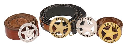 (4) TEXAS RANGER STERLING BUCKLE