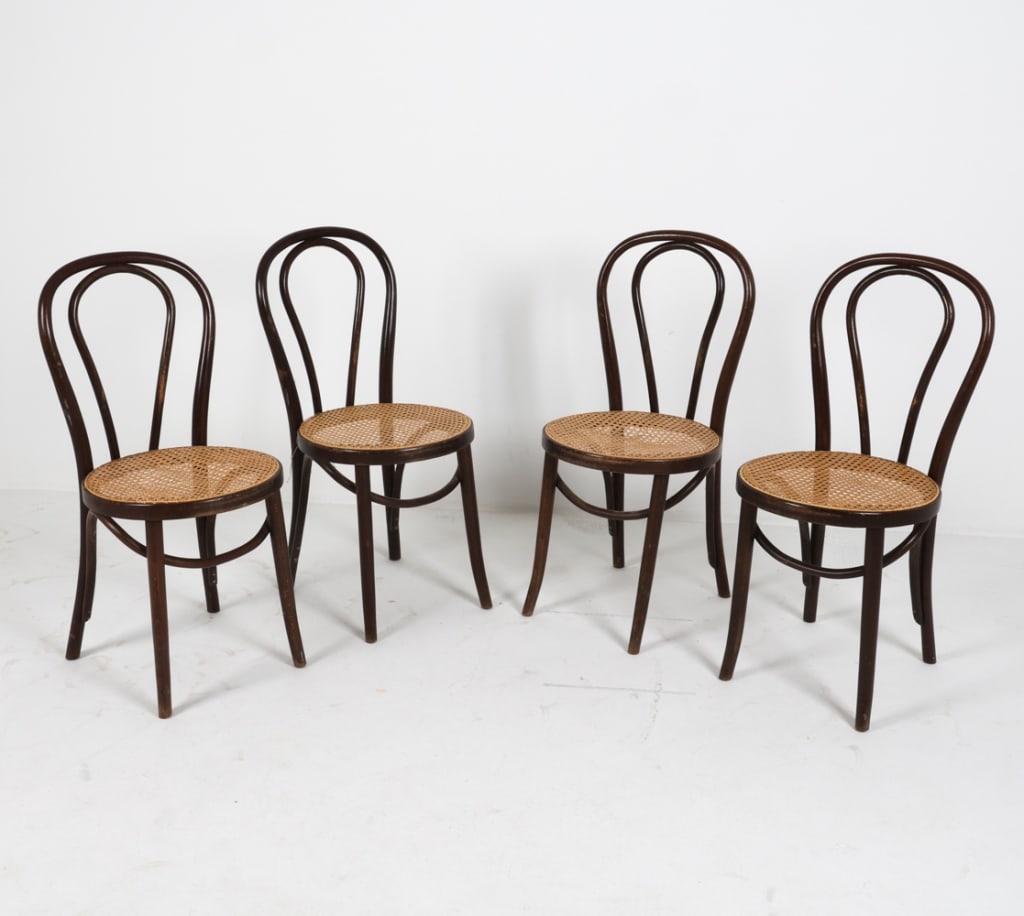 (4) THONET STYLE BENTWOOD & CANE