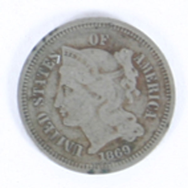4 Three Cent Nickels 1865 1869