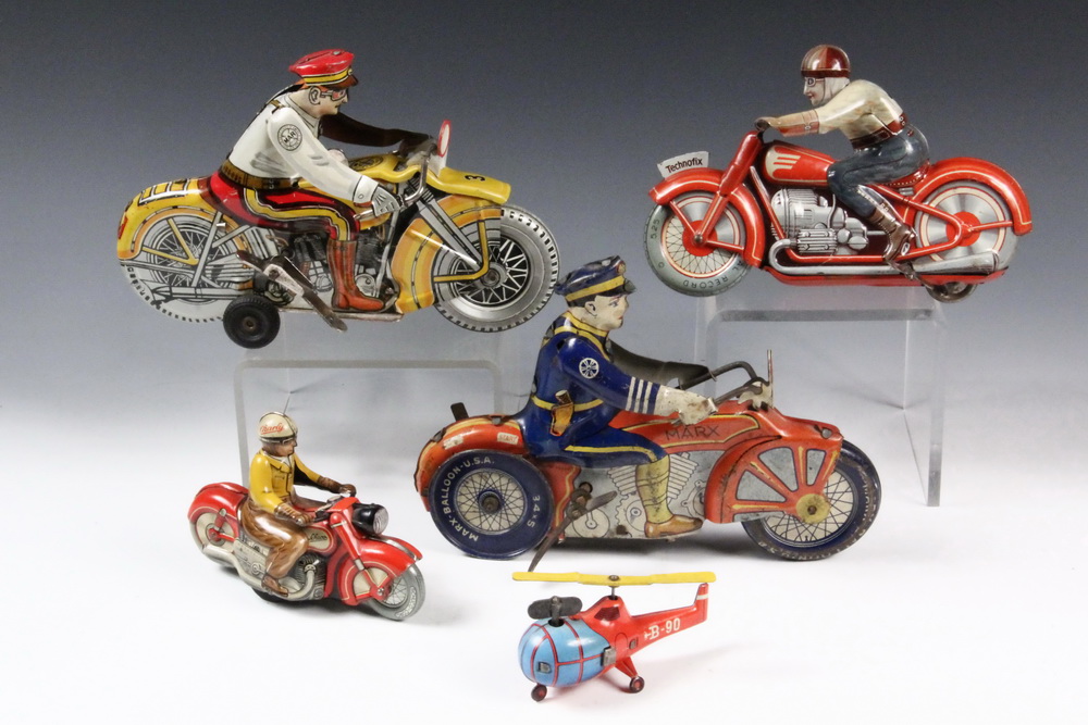 (4) TIN LITHO MOTORCYCLES & (1)