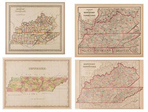 4 TN & KY MAPS, 3 FRAMED1st item: