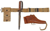 (4) TRENCH KNIFE, MILLS BELT,