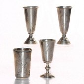4 TSARIST RUSSIAN SILVER ENGRA
