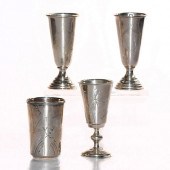 4 TSARIST RUSSIAN SILVER ENGRA