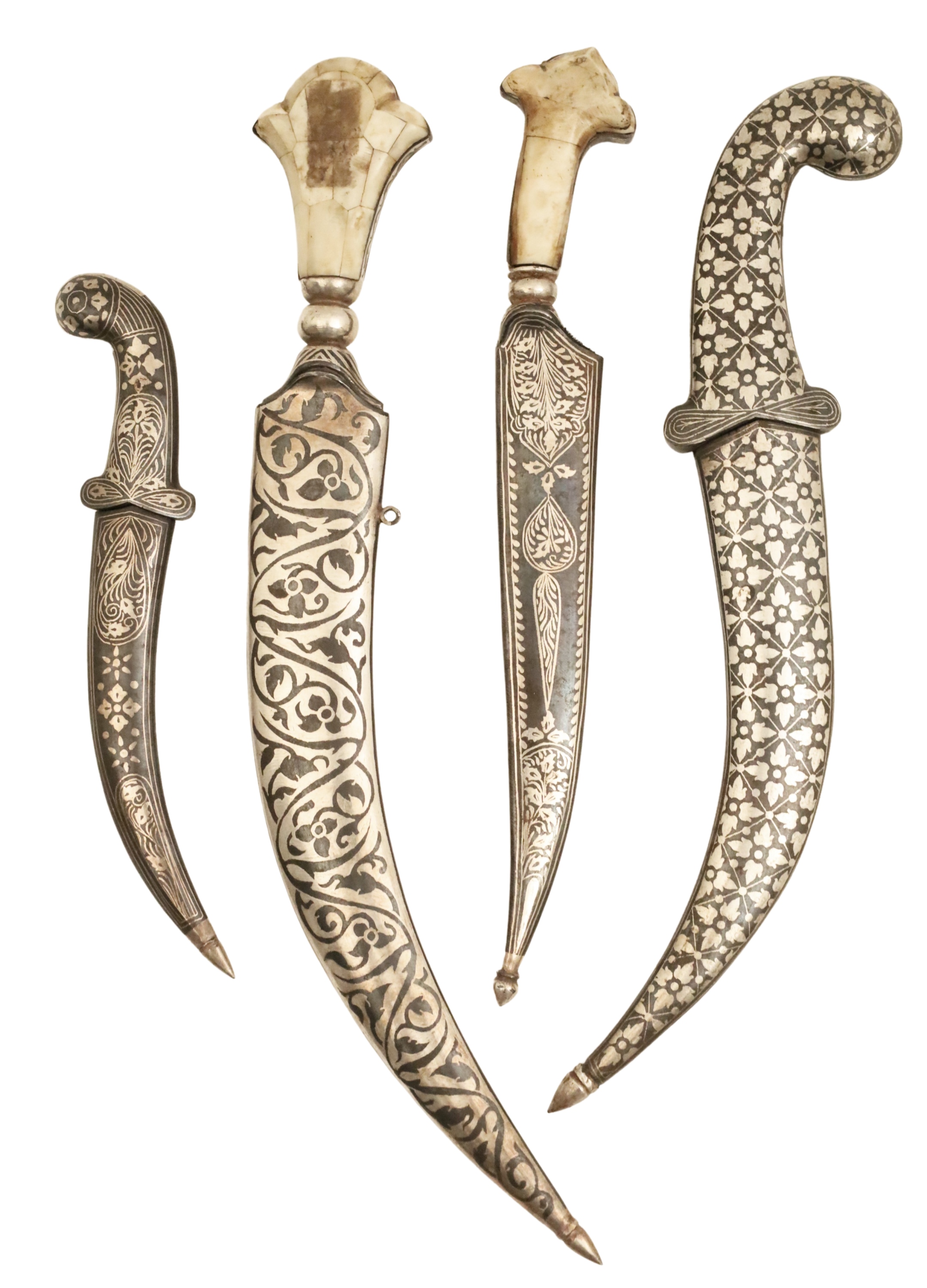 4 TURKISH OTTOMAN SILVER AND
