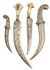 4 TURKISH OTTOMAN SILVER AND S