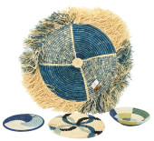 4 UGANDA WOVEN COLORED STRAW N