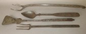 4 UNMATCHED WROUGHT IRON UTENS