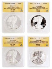 (4) US 2012S PROOF SILVER EAGL
