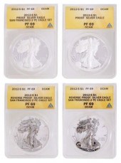 (4) US 2012S PROOF SILVER EAGL
