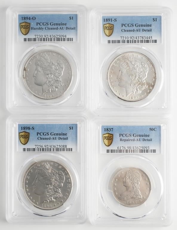 (4) US COINS CAPPED BUST HALF
