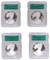 (4) US SILVER EAGLES 2006W ICG