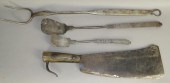 4 VARIOUS WROUGHT IRON UTENSIL