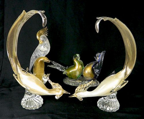 4 VENETIAN GLASS BIRDS4 Venetian