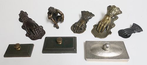 4 VICTORIAN METAL "HAND" CLIPS &