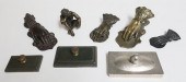 4 VICTORIAN METAL "HAND" CLIPS