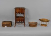 (4) VICTORIAN SEWING BASKETS,